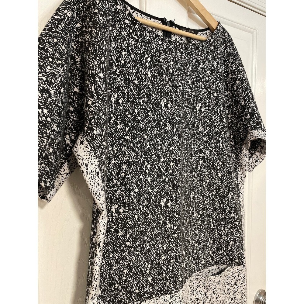 Banana Republic Boxy Loose Mod Shift Mini Dress Black White XL 14 Chic Lagenlook - Picture 6 of 6